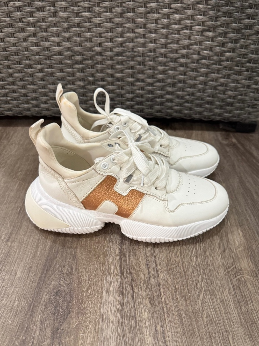 Hogan Women's Interactive White Sneakers Size 37